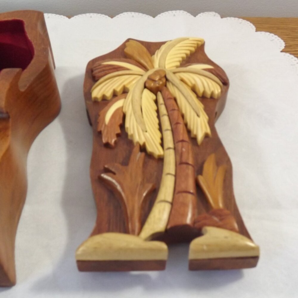 Wooden Palm Tree Puzzle Box - Picture 9 of 11
